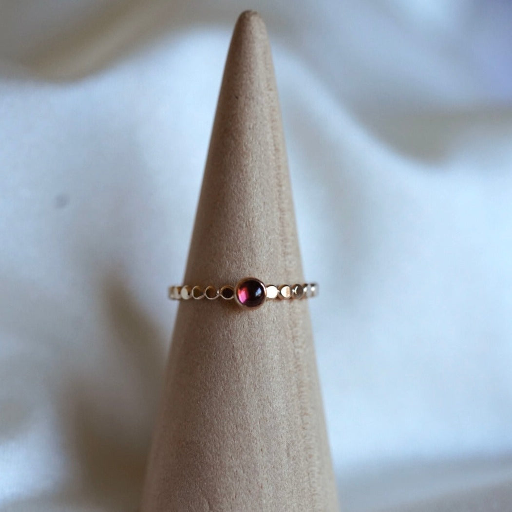 Dainty 4mm Birthstone Gemstone Ring - Dot Band