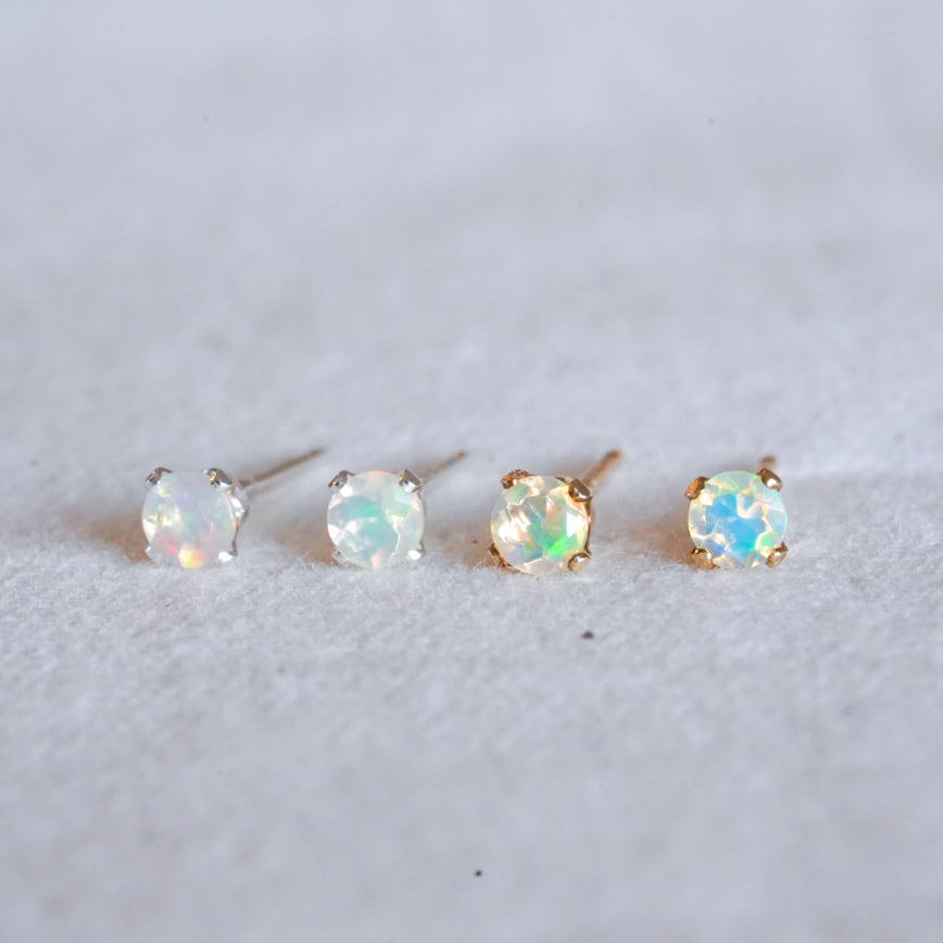 Tiny Opal Stud Earrings | October Birthstone