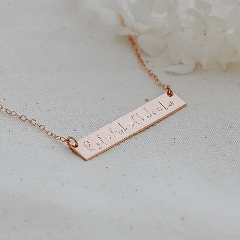 Names Bar Necklace - Standard Bar