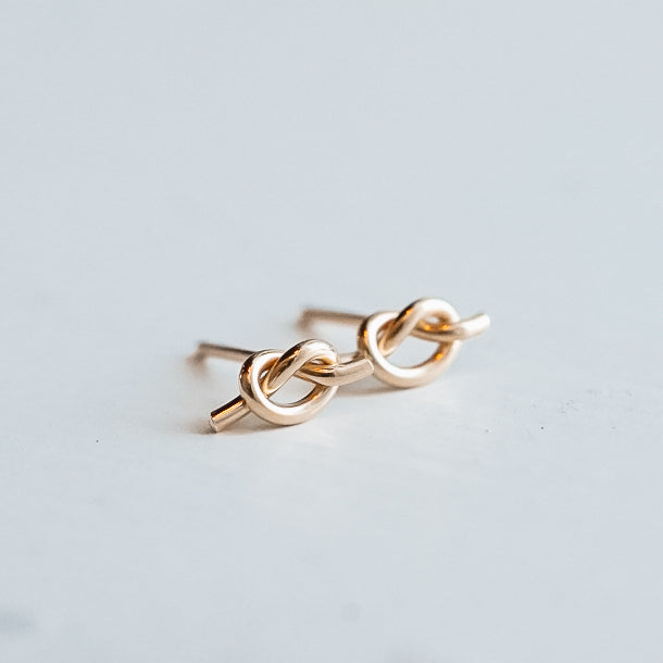 Dainty Love Knot Stud Earrings