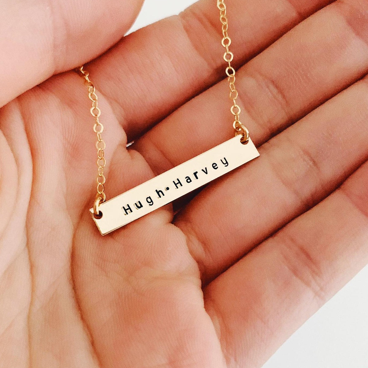 Duo Names Bar Necklace - Petite Bar - Ekalake Handmade Jewellery