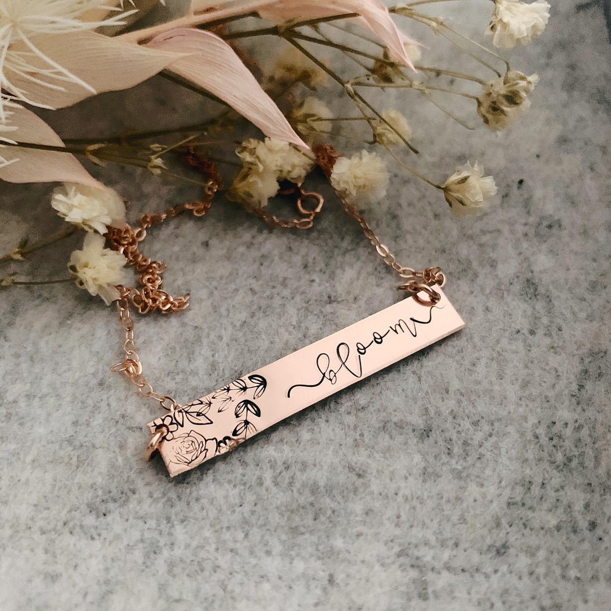 Bloom Affirmation Necklace - Standard Bar
