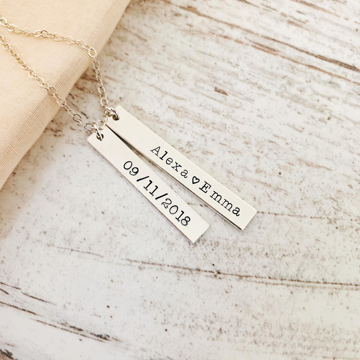 Double Uneven Bars Necklace - Long & Short Petite Bars