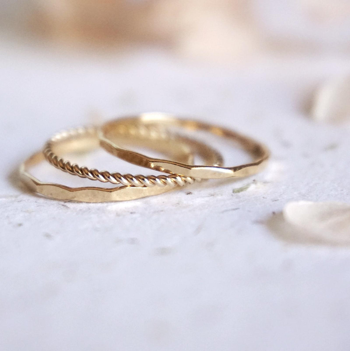 Grace - Hammered & Twist Rings