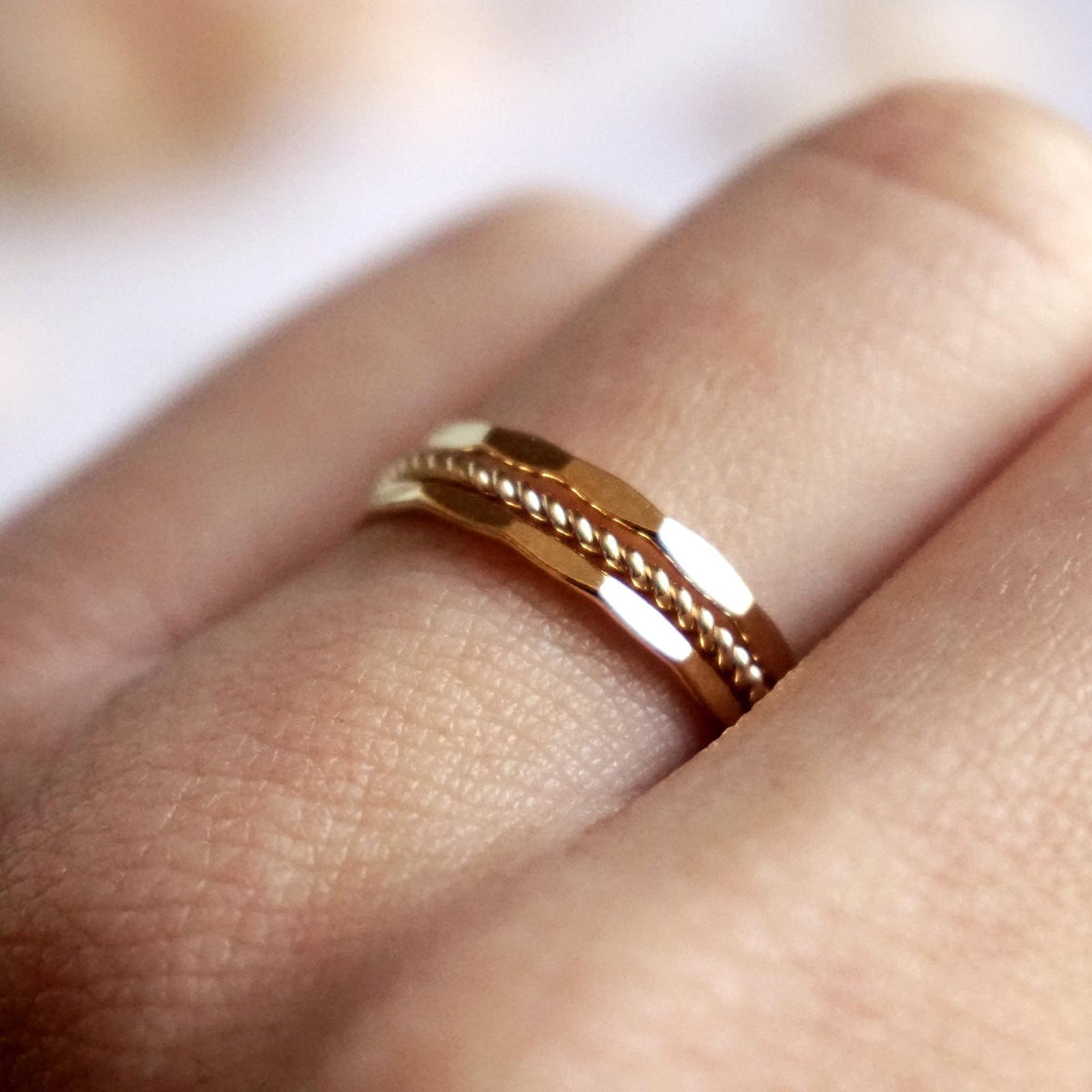 Grace - Hammered & Twist Rings