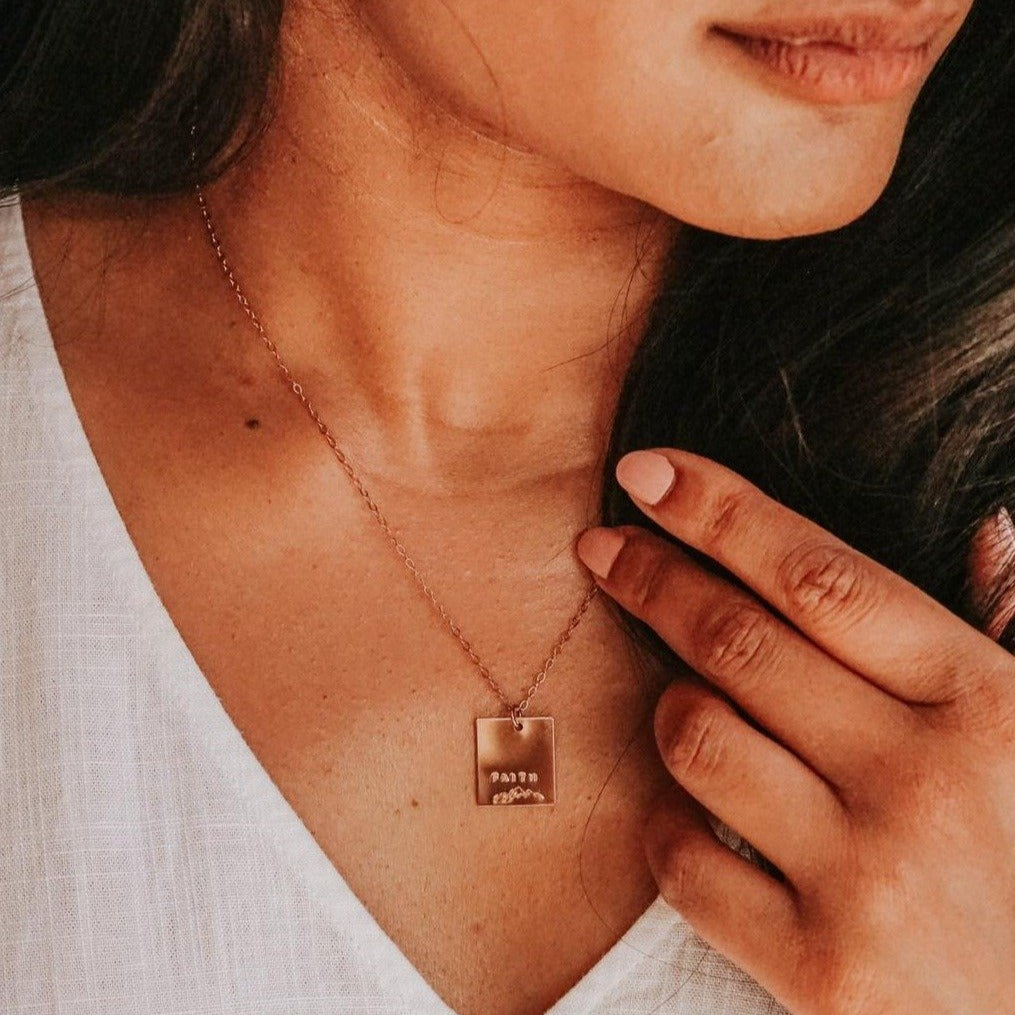 Multiple Names Necklace - Large Rectangle Pendant