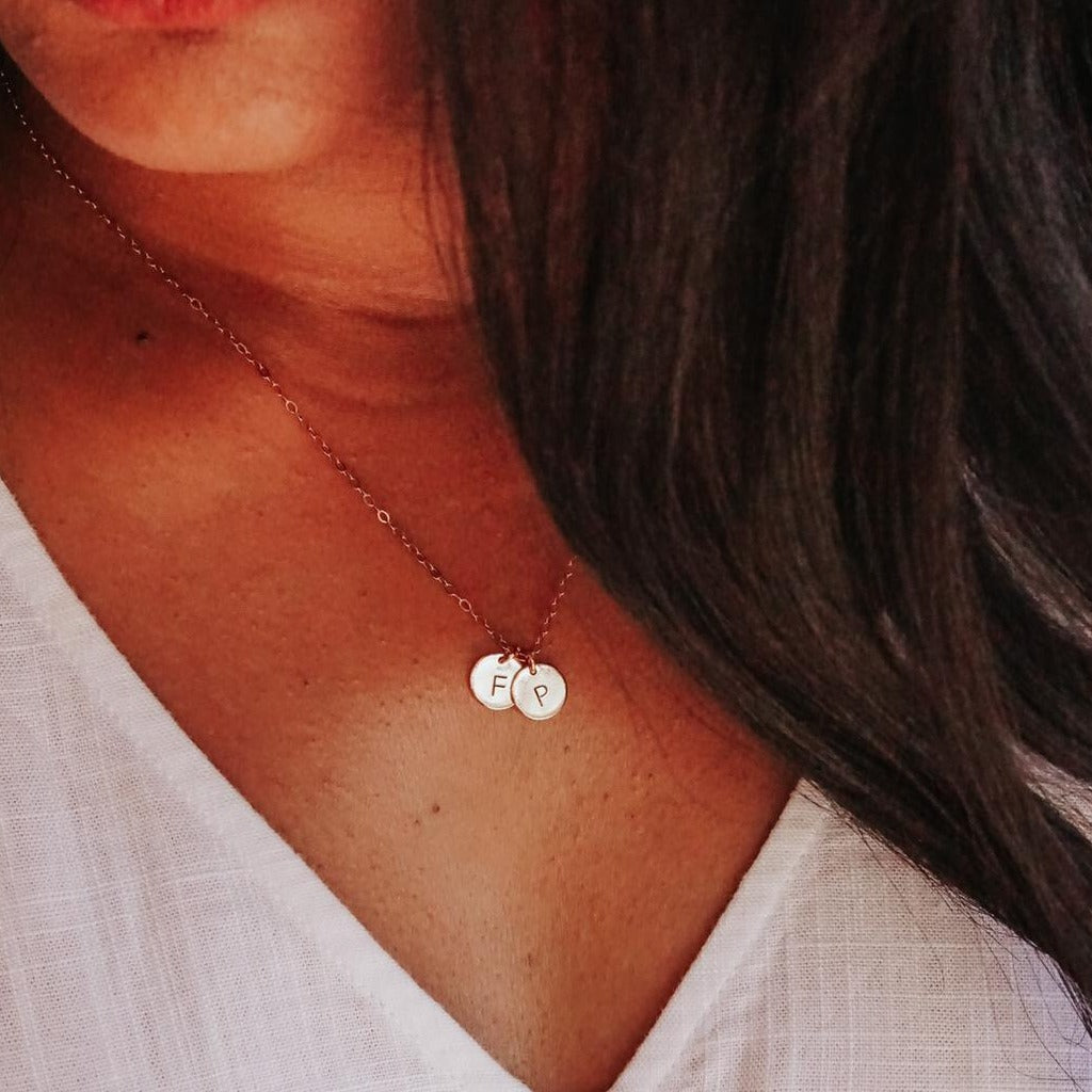 Classic Initials Mini Discs Necklace