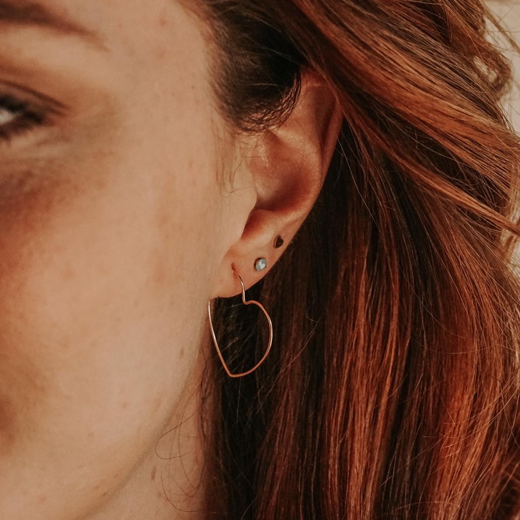 Heart Hoops Earrings