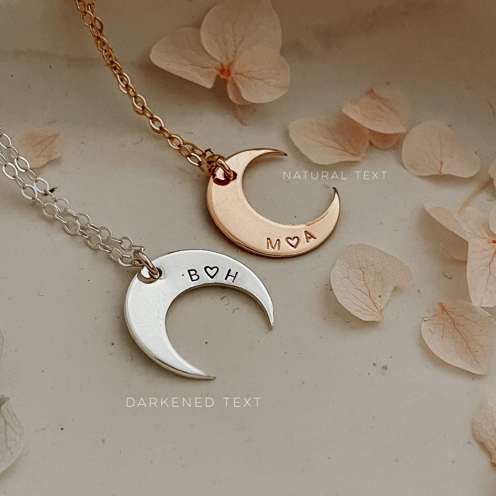 Moonshine - Personalised - Crescent Pendant Necklace