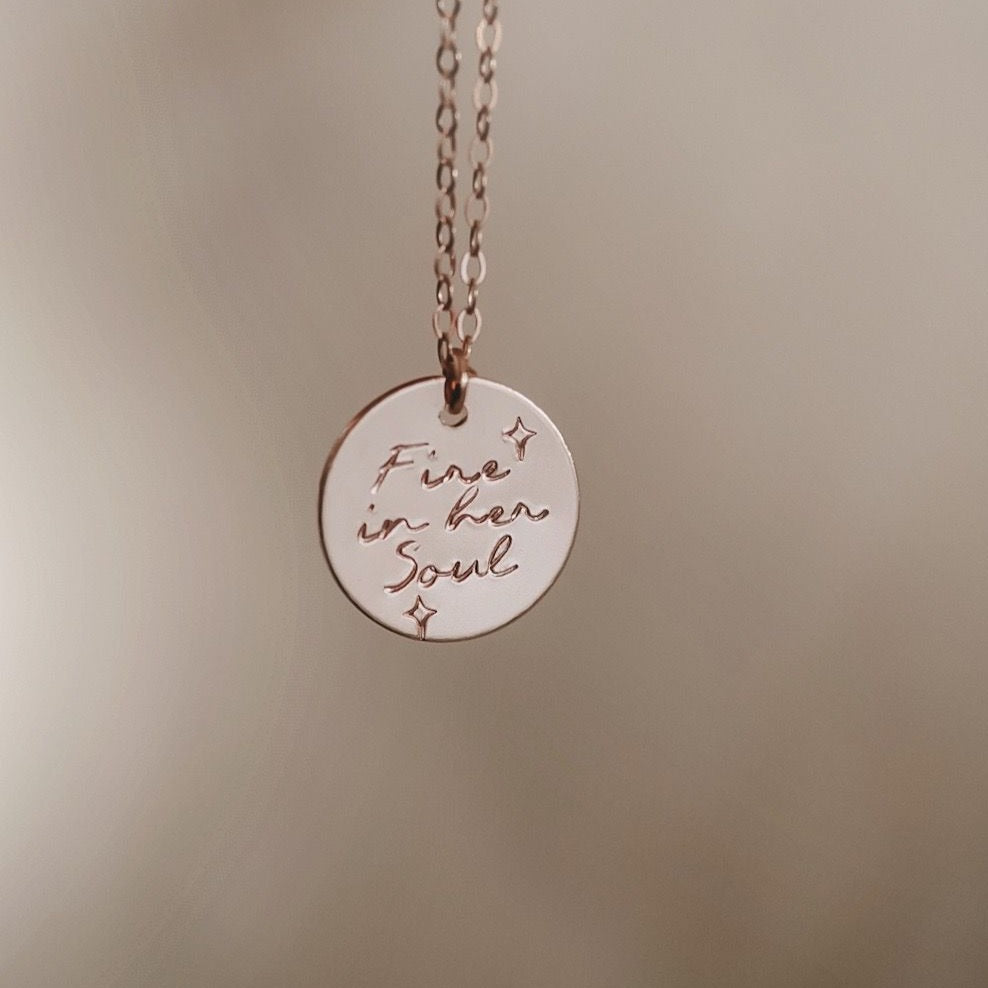 Fire in her Soul Disc Necklace - Large Disc