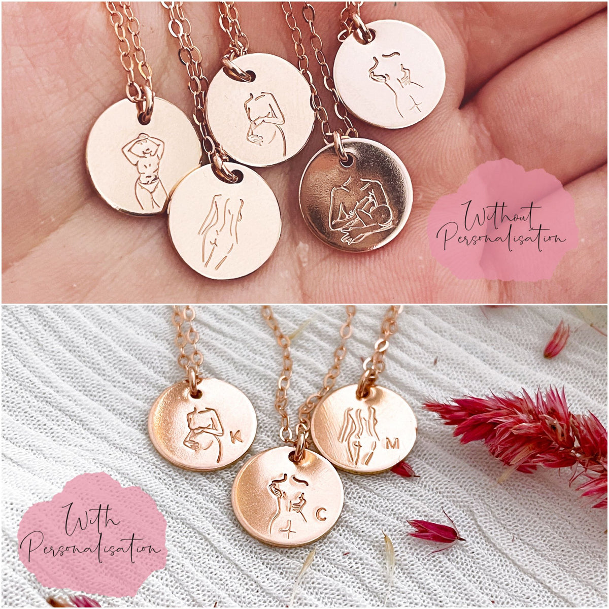 Breastfeeding Mama Necklace - Midi Round Disc