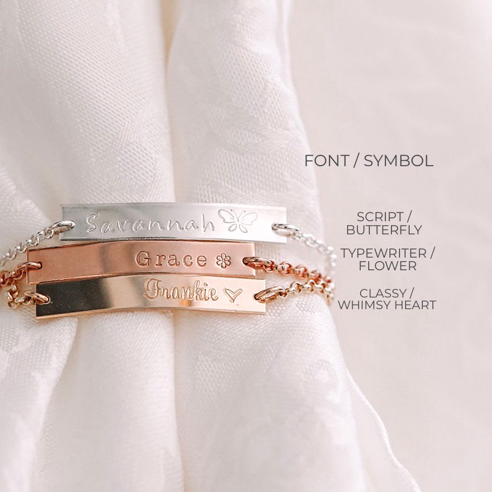 Name Bar Baby Bracelet - Petite Bar