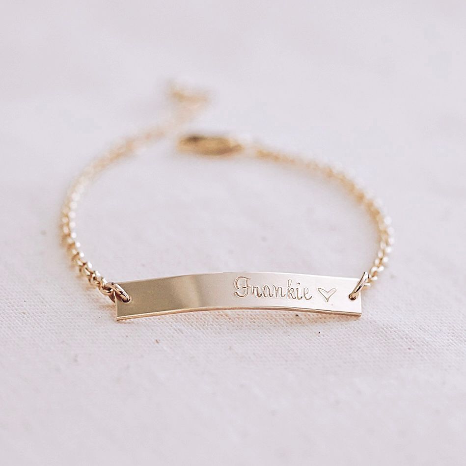 Name Bar Baby Bracelet - Petite Bar