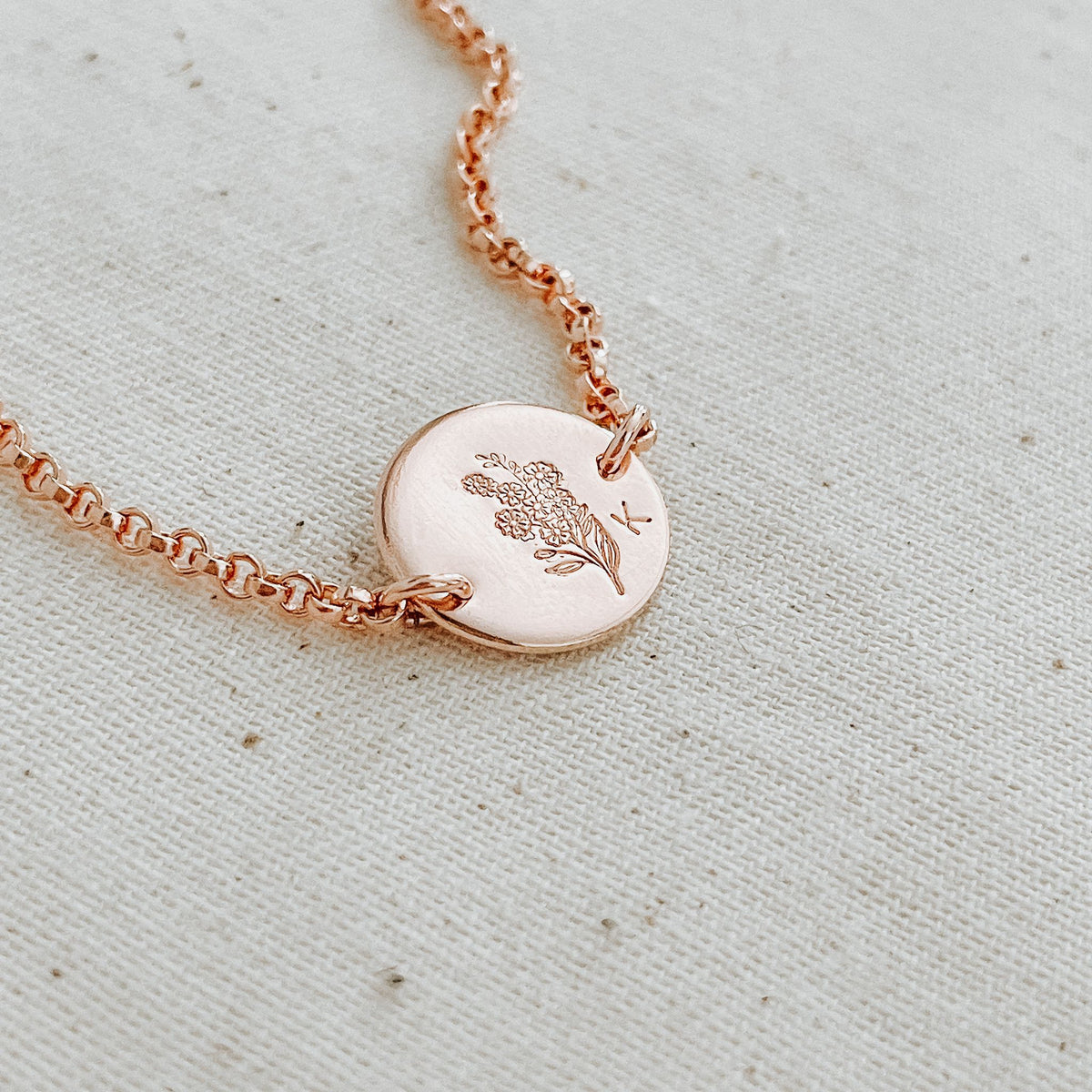 Forget Me Not Flower Disc Bracelet - Single Midi Disc
