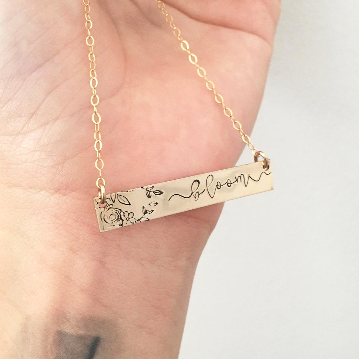 Bloom Affirmation Necklace - Standard Bar - Ekalake Handmade Jewellery