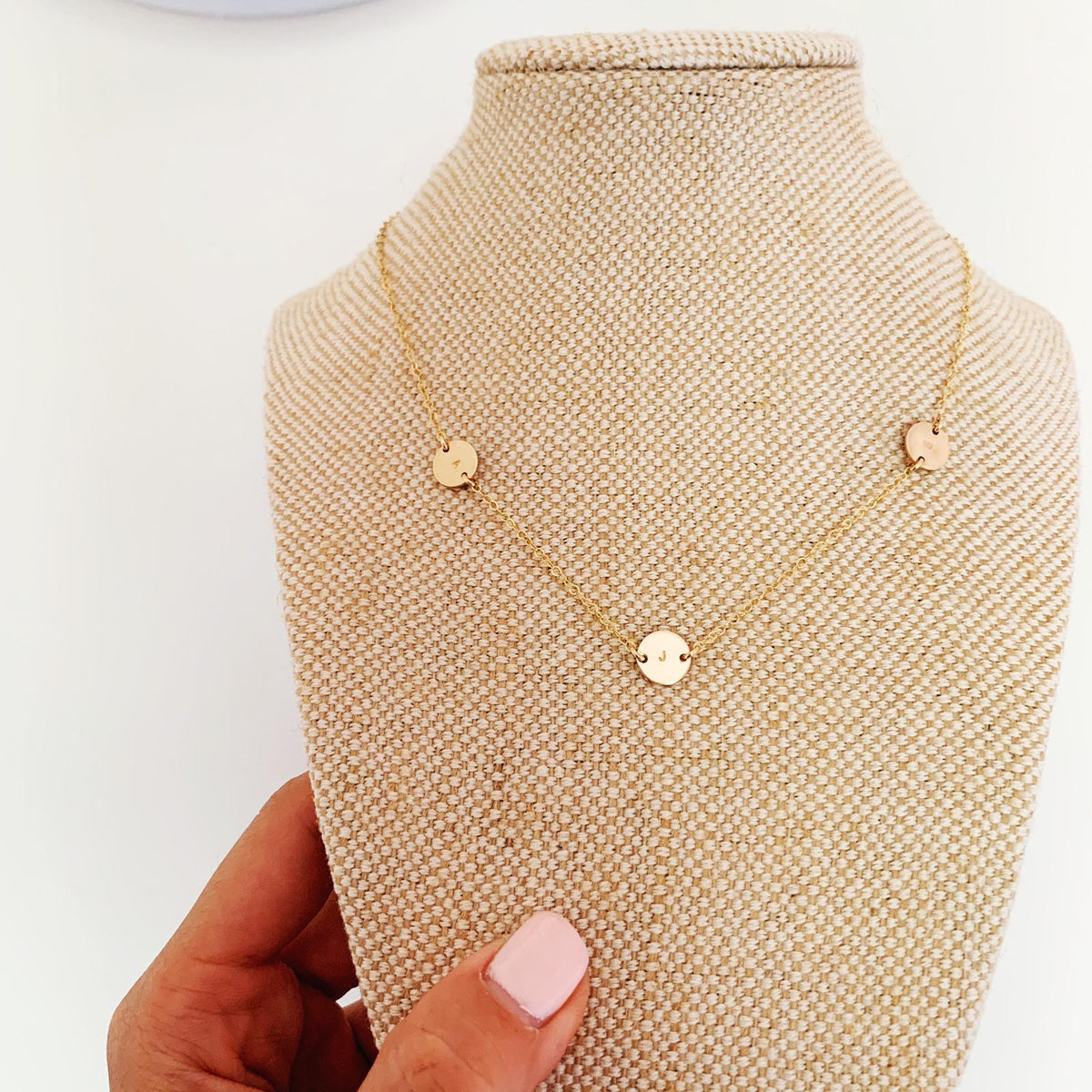 Triple Discs Choker Necklace - Mini Discs - Ekalake Handmade Jewellery