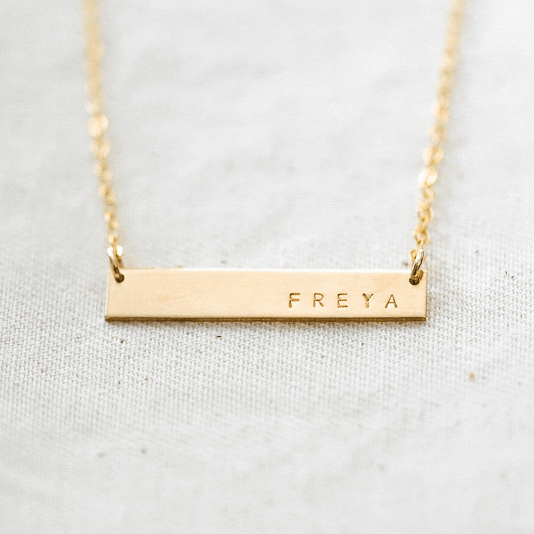 Classic Name Bar Necklace - Petite Bar
