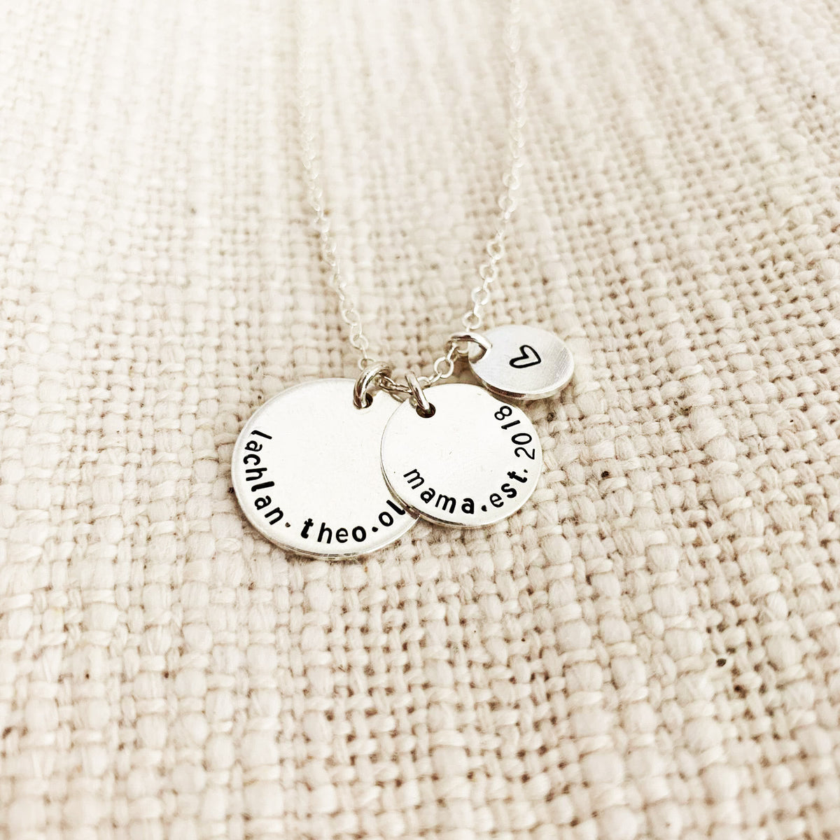 Triple Stacked Mama Discs Necklace - Mini, Midi, Large Disc - Ekalake Handmade Jewellery