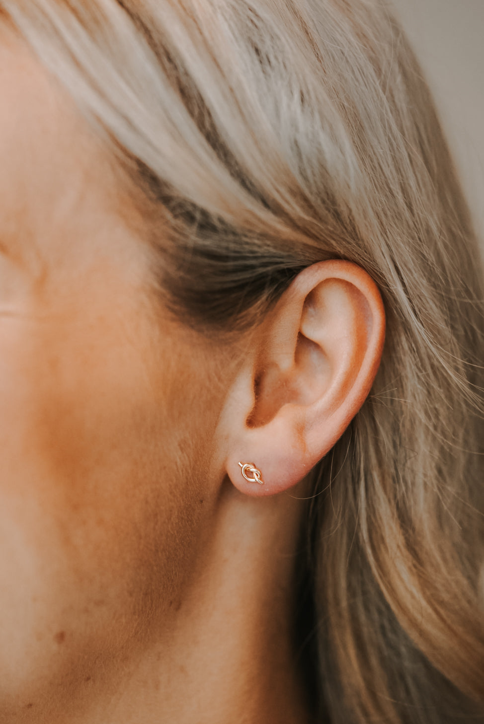 Dainty Love Knot Stud Earrings