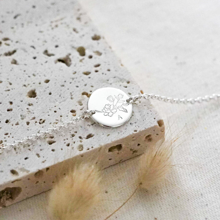 magnolia flower bracelet by stamp and shine