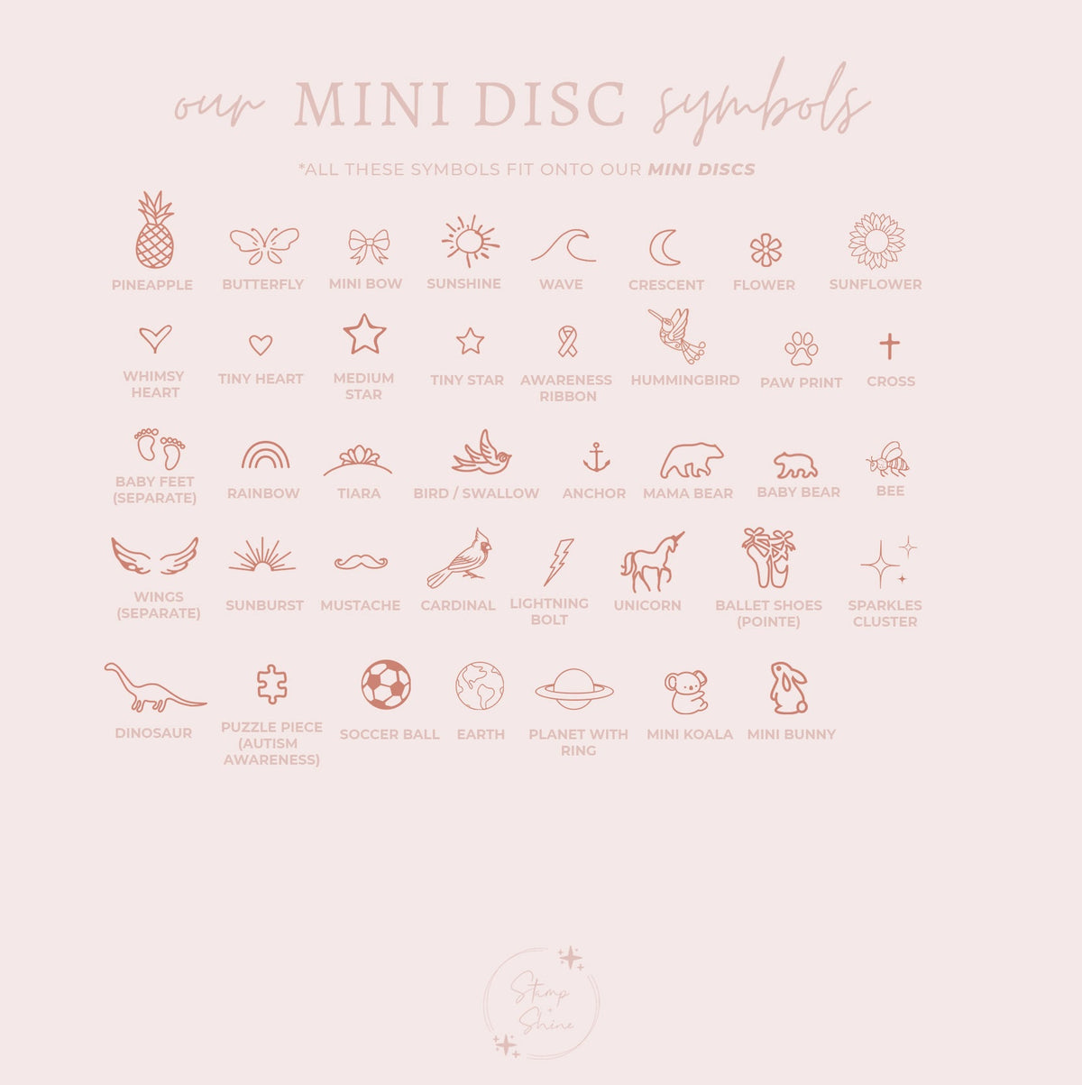 Triple Initials / Symbols Mini Discs Bracelet