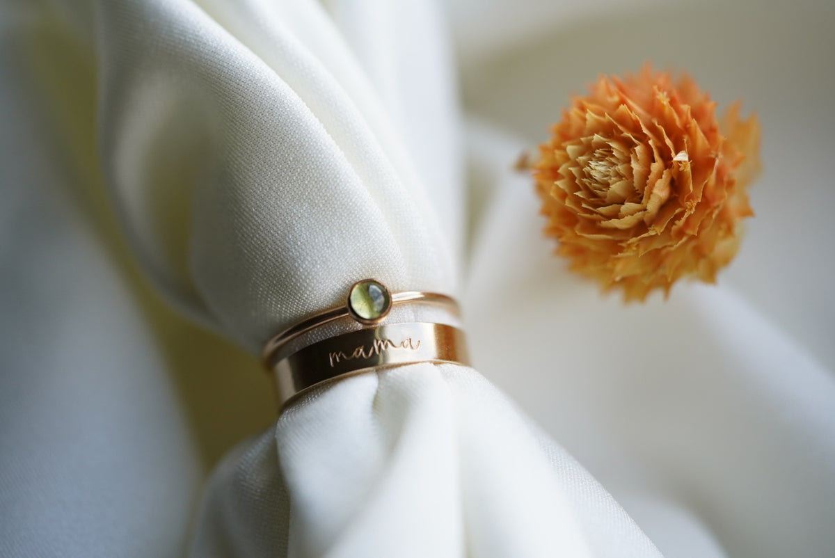 Dainty 4mm Birthstone Gemstone Ring