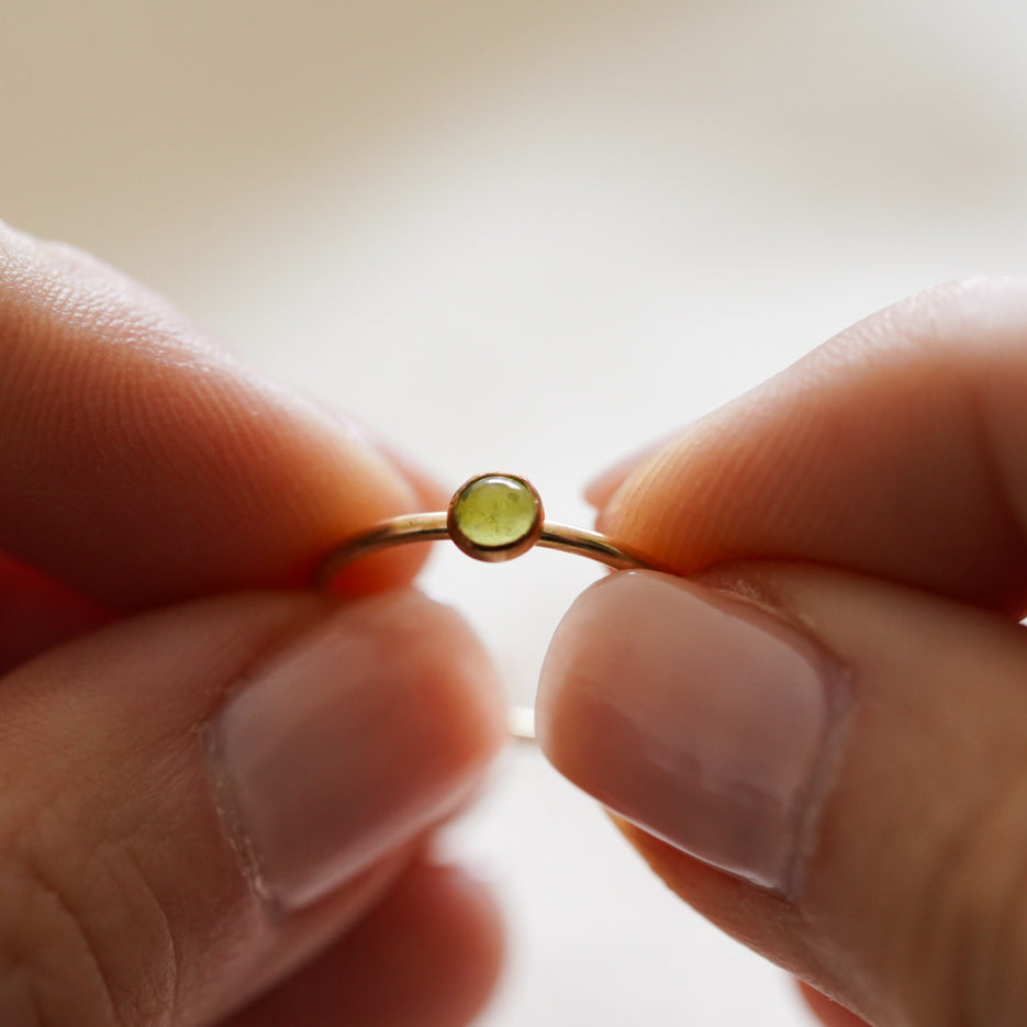 Dainty 4mm Birthstone Gemstone Ring