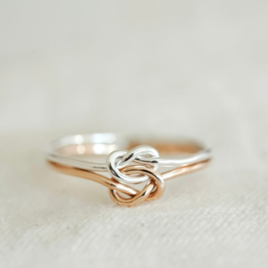 Double Love Knot Ring Gold filled Sterling Silver