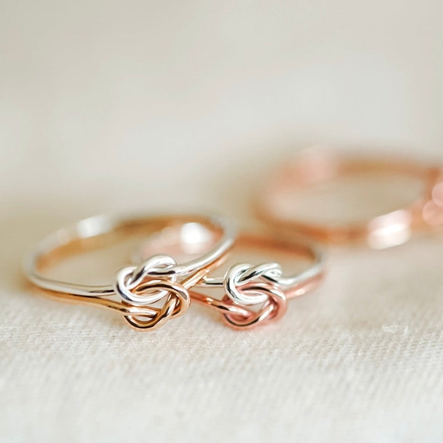 Double Love Knot Ring Gold filled Sterling Silver
