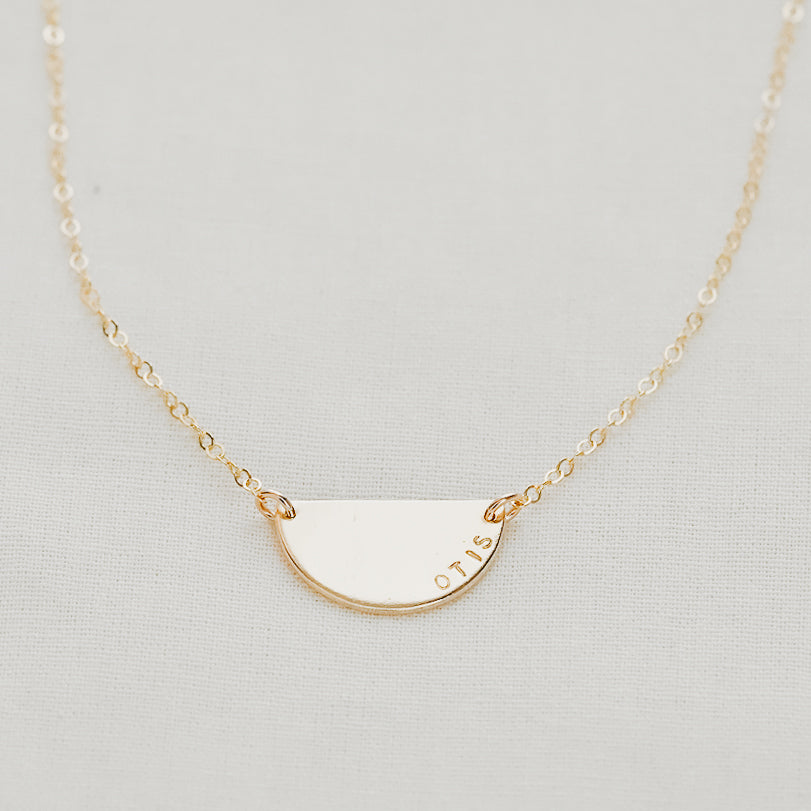 Half on sale circle necklace