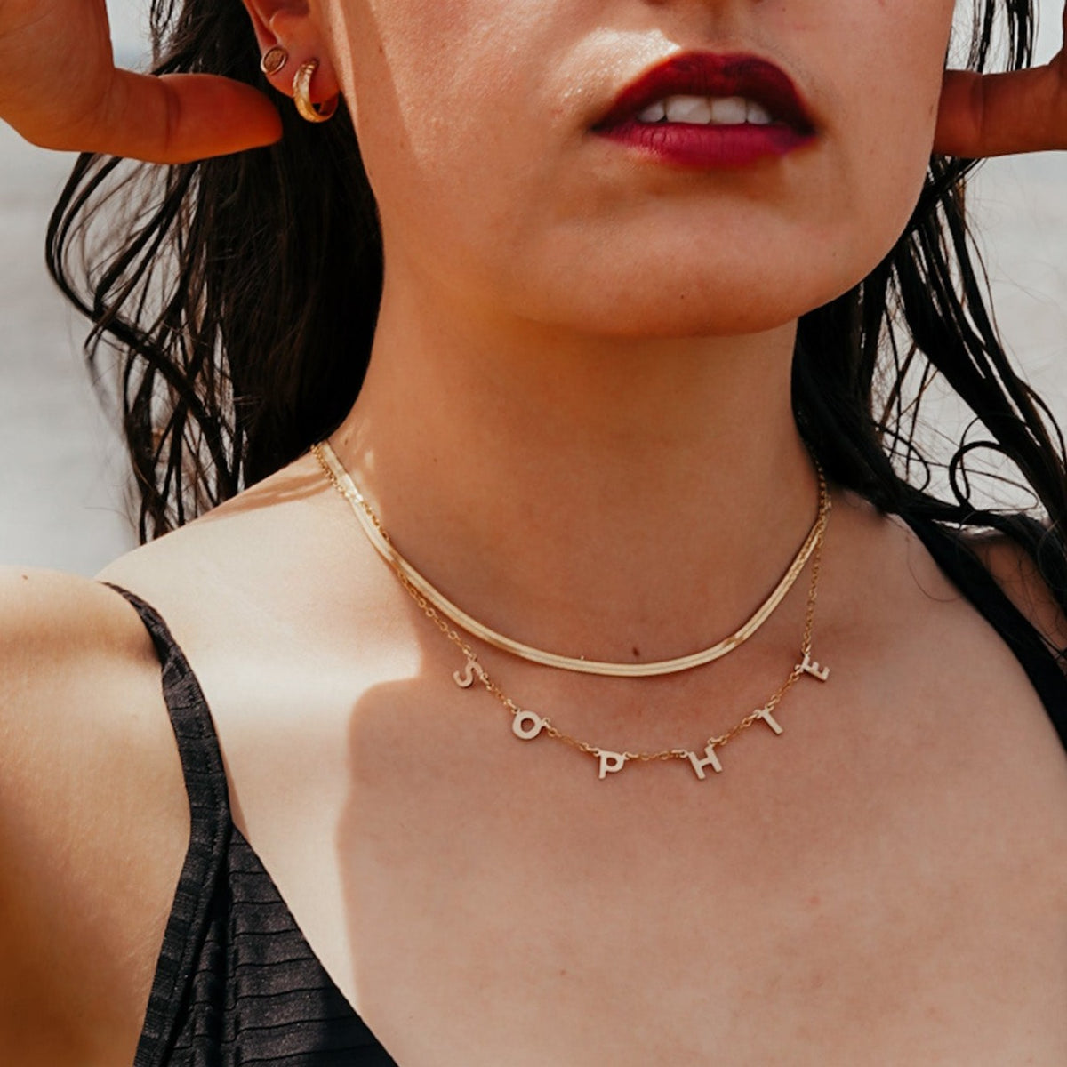 Love Letters Name Necklace (4 to 8 Charms) - Uppercase