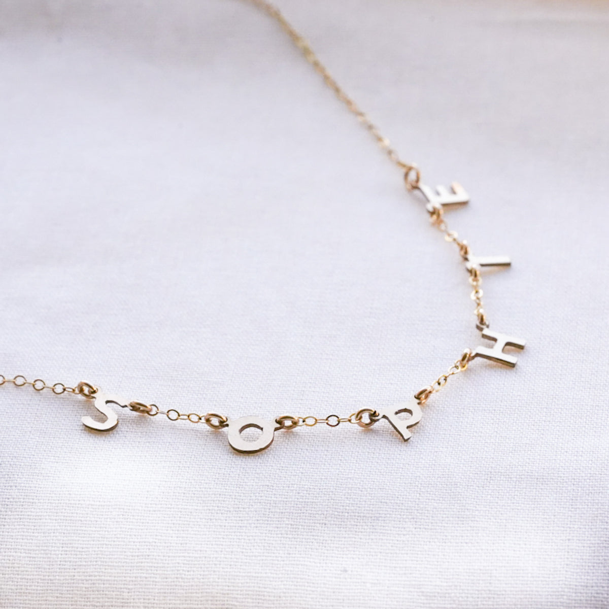 Love Letters Name Necklace (4 to 8 Charms) - Uppercase