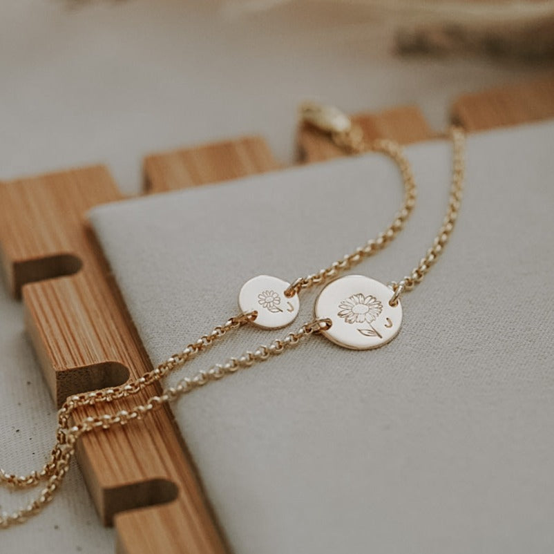 Single Birth Flower Bracelets - Matching Mama + Mini