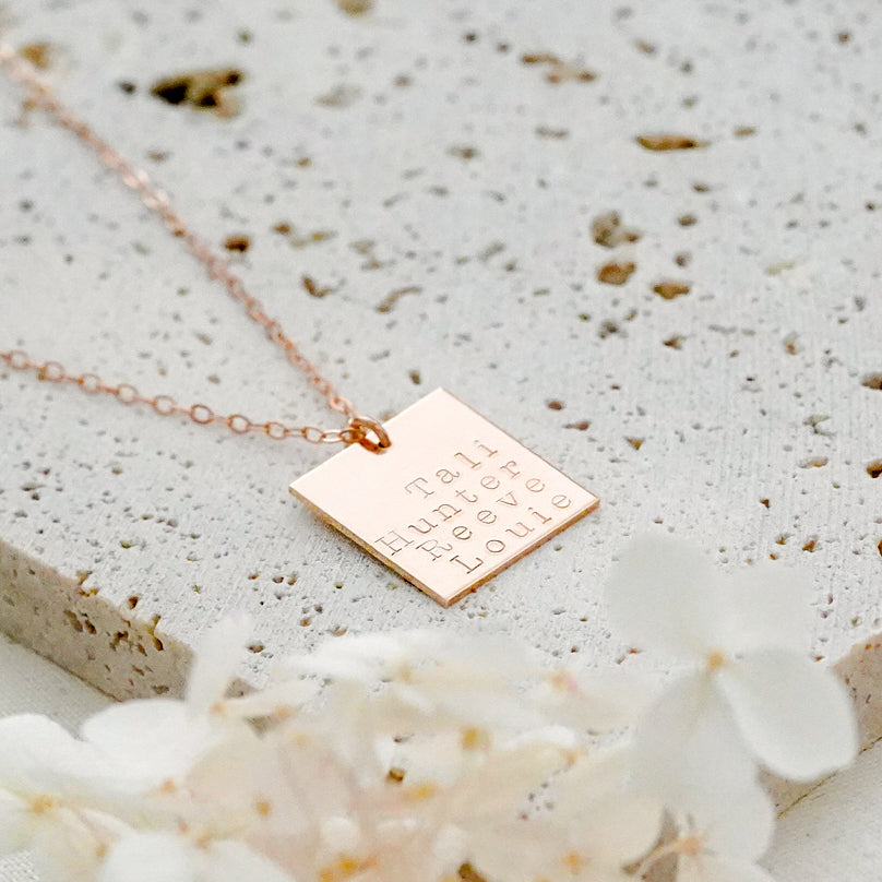 Multiple Names Necklace - X-Large Rectangle