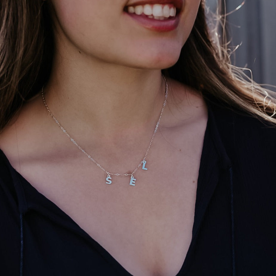 Triple Love Letters Necklace - Uppercase