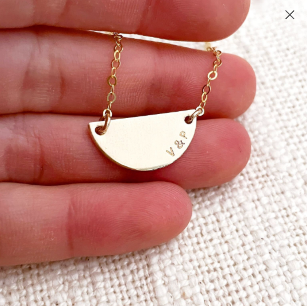 Hammered half 2025 moon necklace