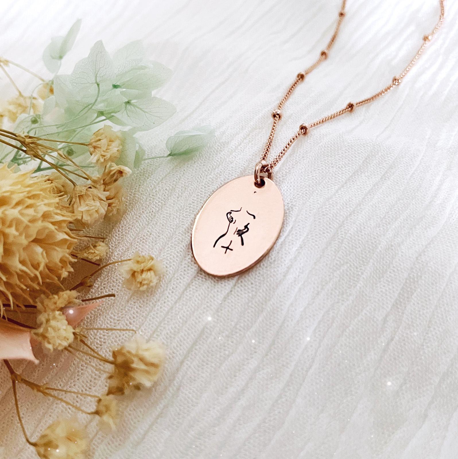 Self Love Necklace - Oval Disc