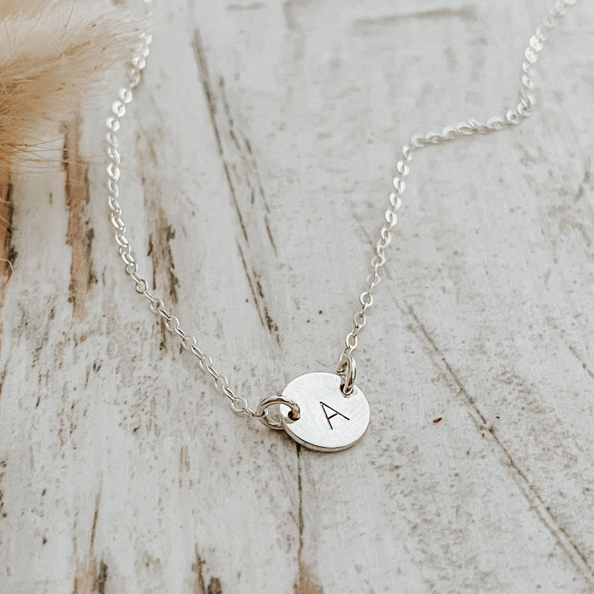 Classic Initial Kids Necklace - Mini Disc