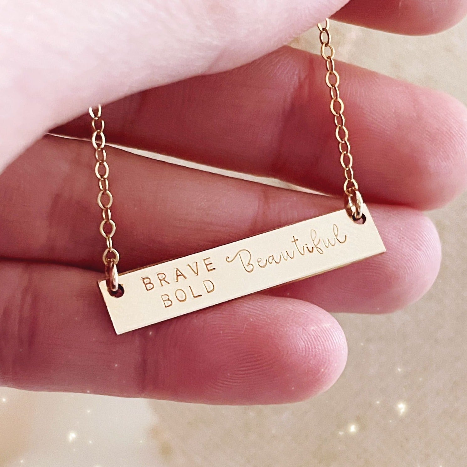 Brave Bold Beautiful Necklace - Standard Bar
