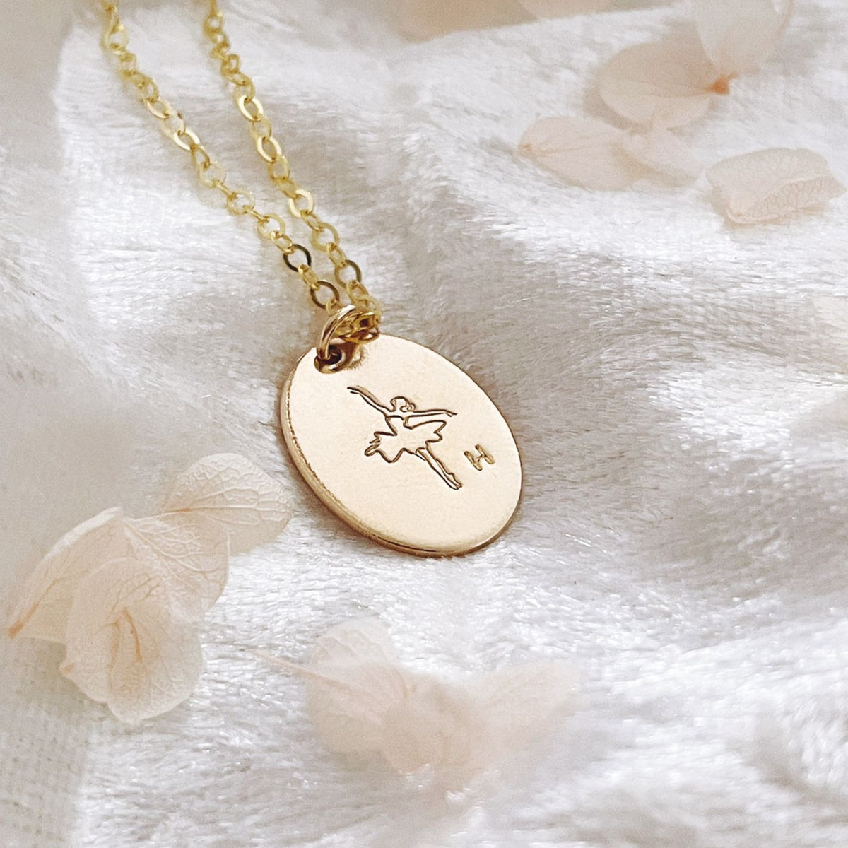 Ballerina Dancer Necklace - Oval Disc