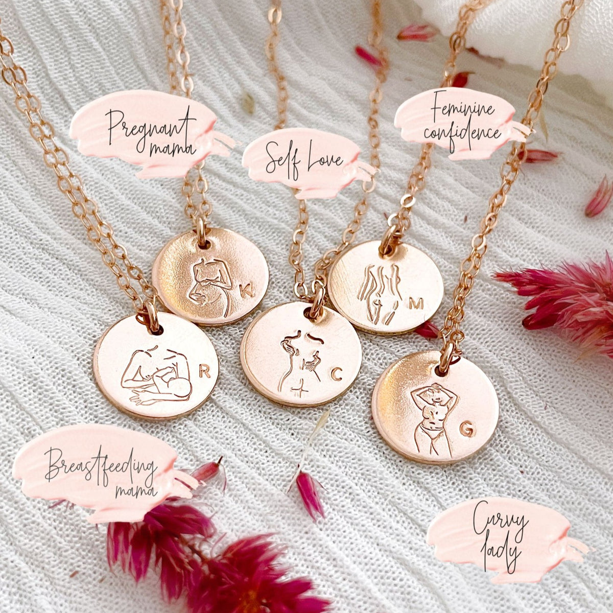 Self Love Necklace - Midi Round Disc