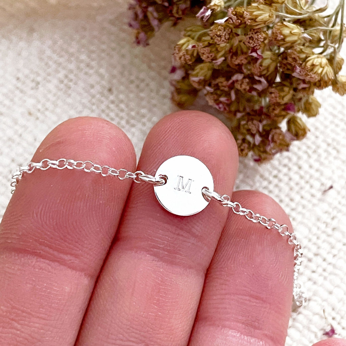 Classic Initial Baby Bracelet - Mini Disc