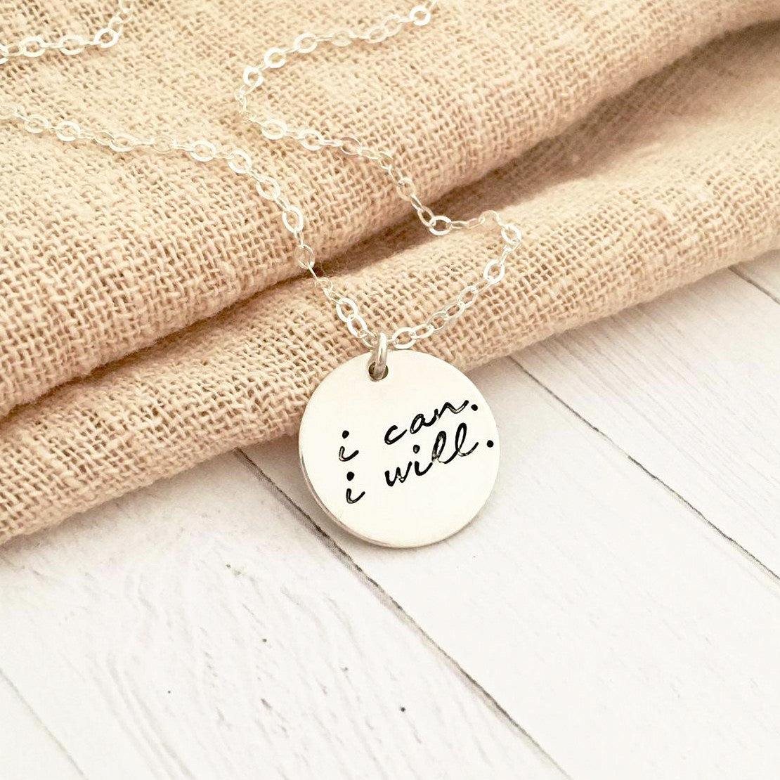 I Can & I Will Necklace - Large Disc - Ekalake Handmade Jewellery