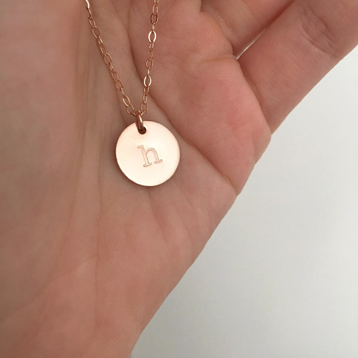 Single Initial Necklace - Midi Disc - Ekalake Handmade Jewellery
