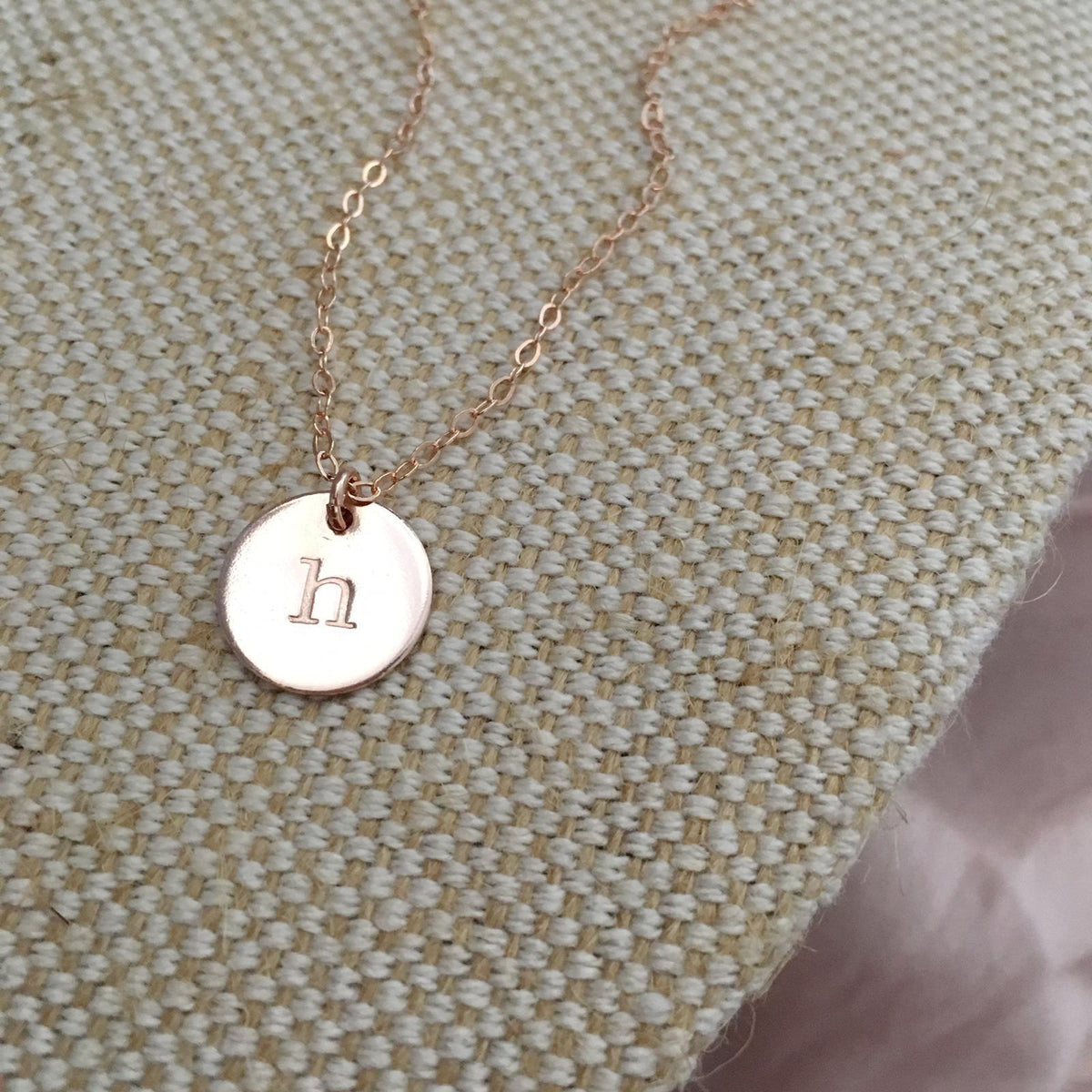 Single Initial Necklace - Midi Disc - Ekalake Handmade Jewellery