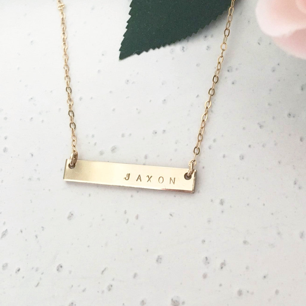 Double Sided Bar Necklace Petite Bar
