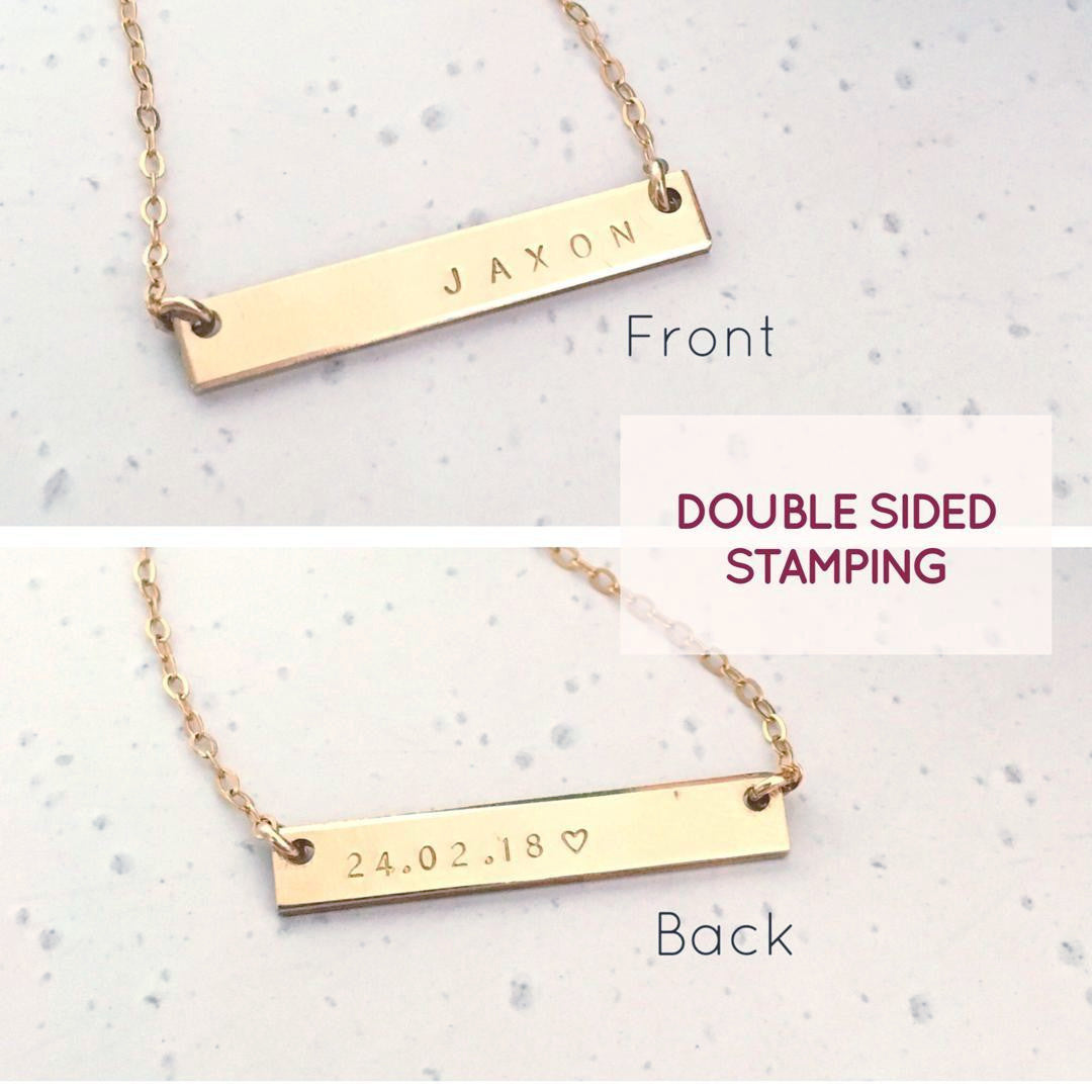 Double Sided Bar Necklace Petite Bar