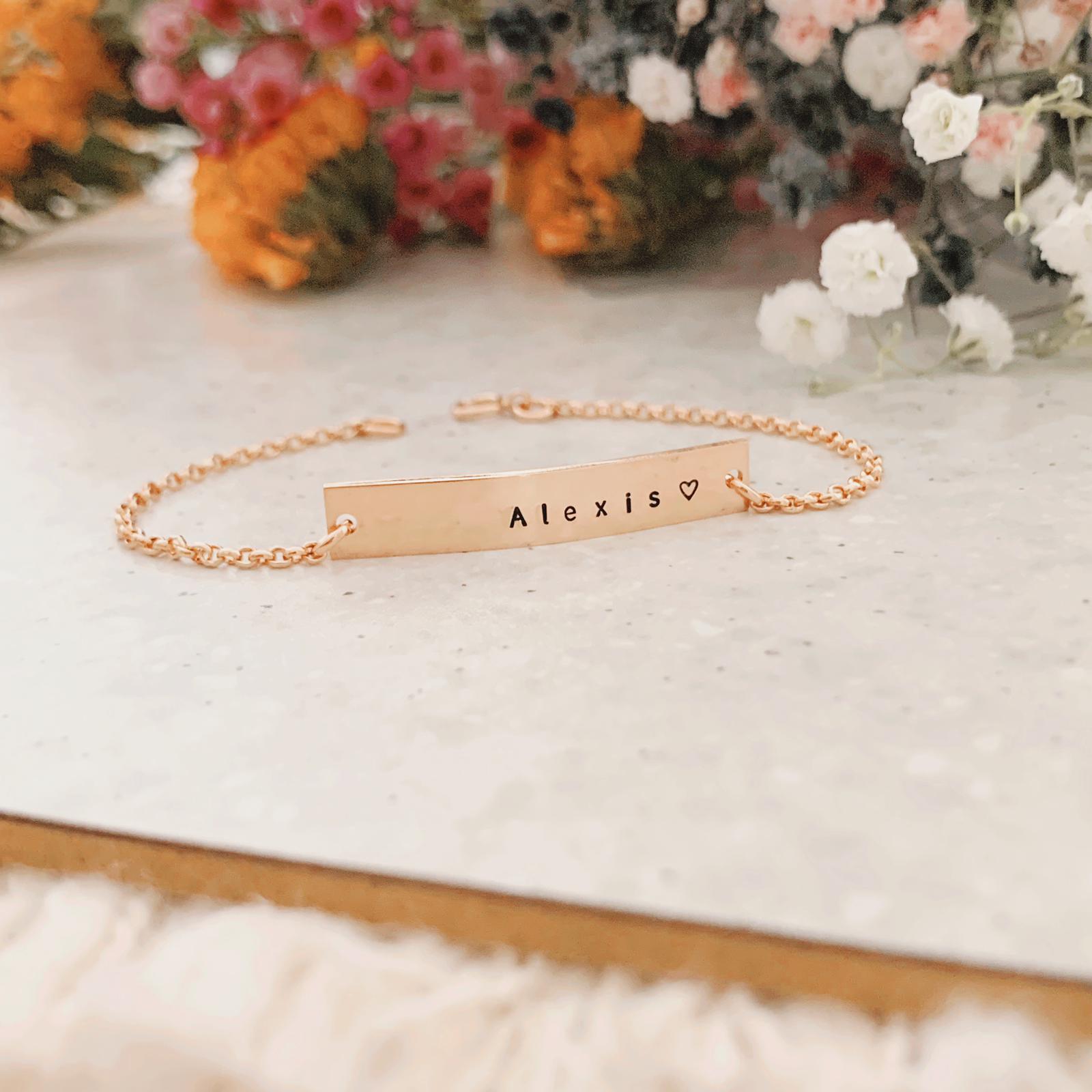 Dainty Personalized Bar Bracelet for Names, Dates, Coordinates 14k Gold  Fill, Sterling Silver, Rose Gold LB130_30 - Etsy