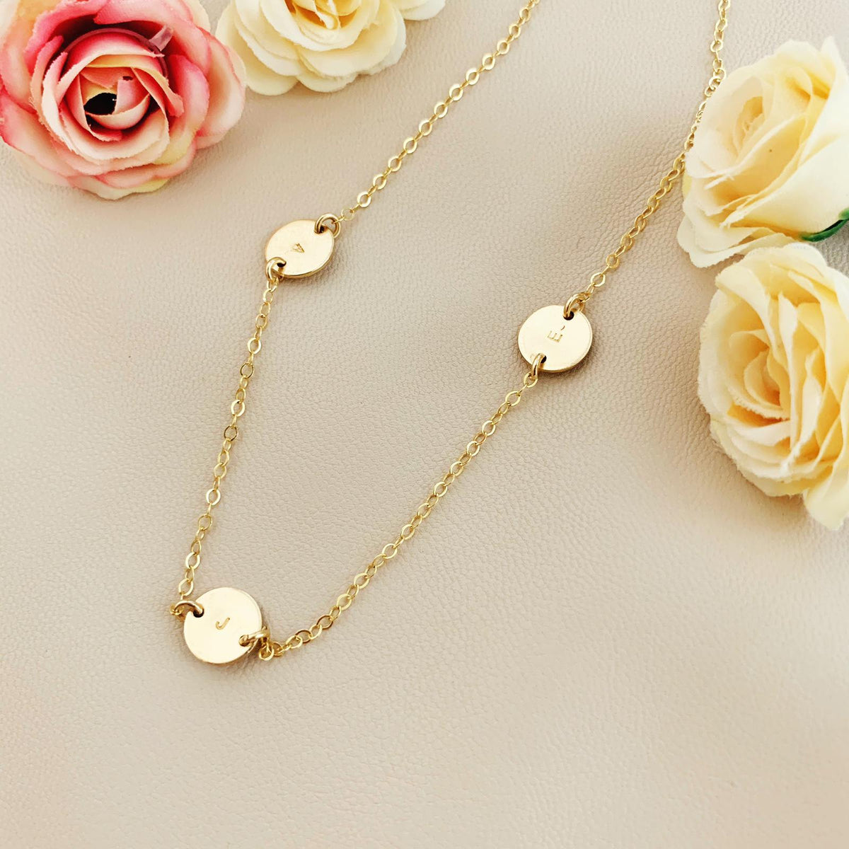 Triple Discs Choker Necklace - Mini Discs - Ekalake Handmade Jewellery