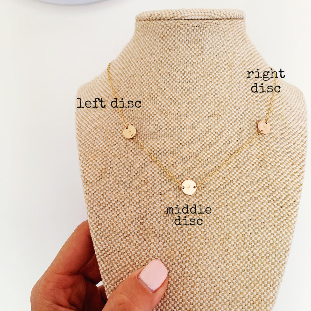 Triple Discs Choker Necklace - Mini Discs - Ekalake Handmade Jewellery